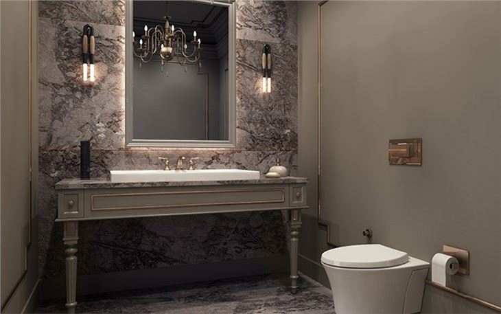 Rolex Grey Marble Bathroom